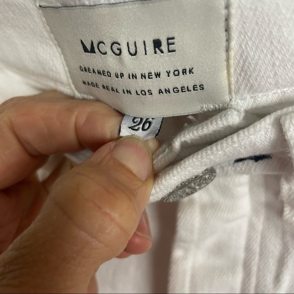 Anthropologie McGuire white Valetetta Straight stretch jeans with embroidery 26 - Picture 12 of 13